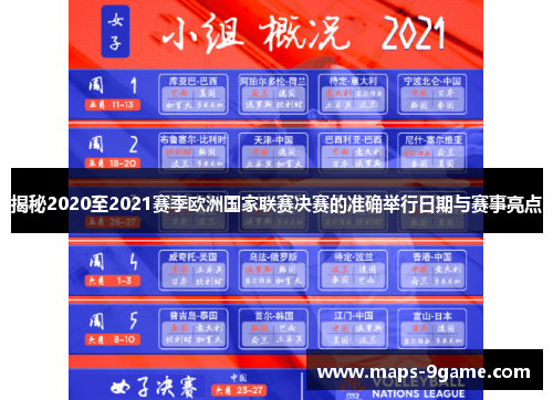 揭秘2020至2021赛季欧洲国家联赛决赛的准确举行日期与赛事亮点
